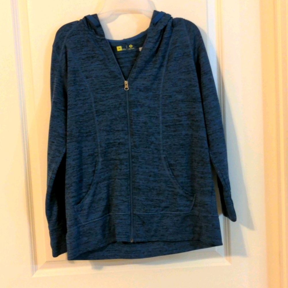 Blue zipper front hoodie
